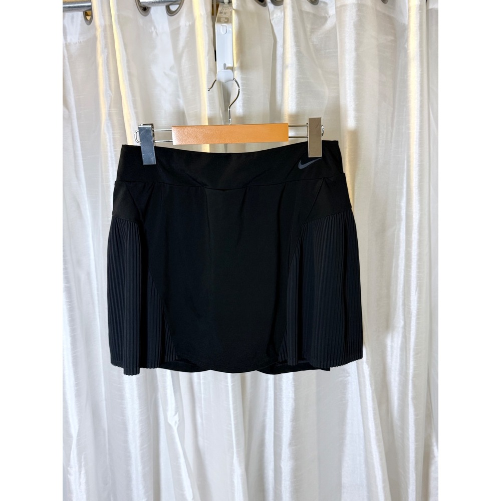 Nike Dri-FIT Tennis Skort Women Small Black Excellent Pleated Side Panels